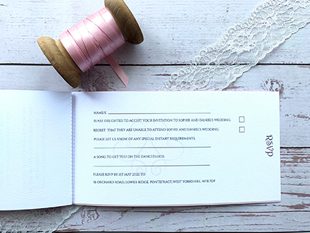 Satin Bow Cheque Book wedding stationery design, luxury invitations ...