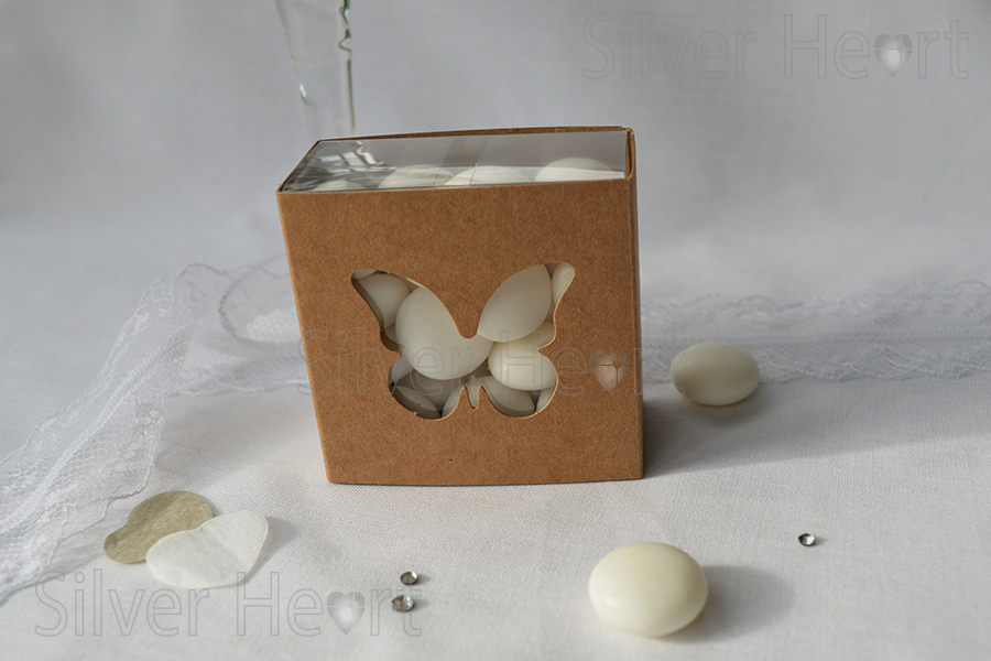 Kraft Butterfly Sleeve Box wedding favour/ gift box, made from recycled